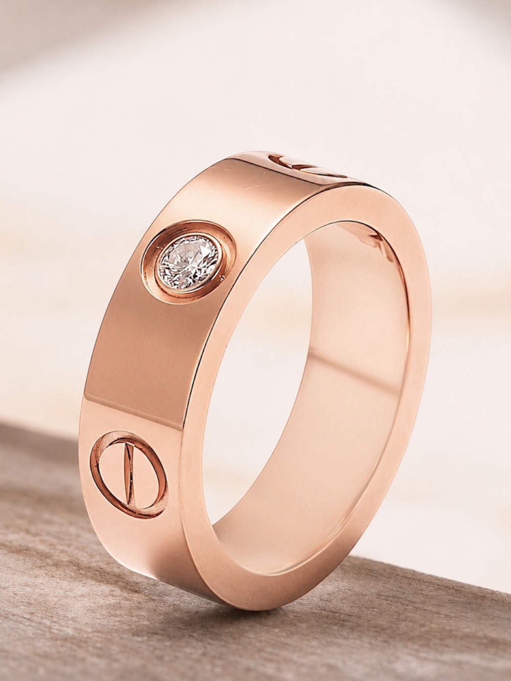 Rose Gold Love Ring With Stones